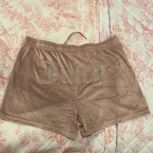 Juicy Couture bling “juicy” booty sleep shorts velvet Sz L